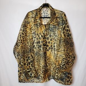 Vintage Erika Brook Plus Size Leopard Print Cheer Shirt